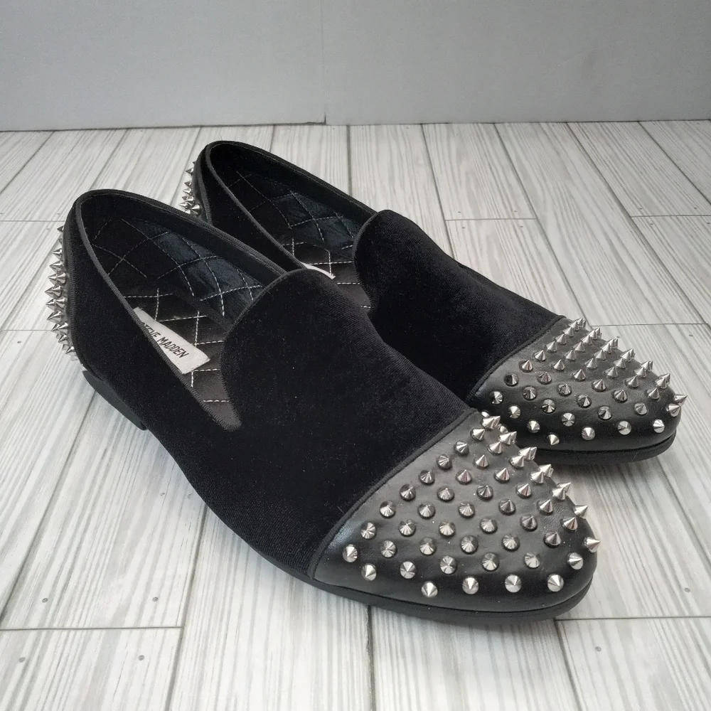 Steve Madden Velvet Spiked Studded Gothic Loafers
